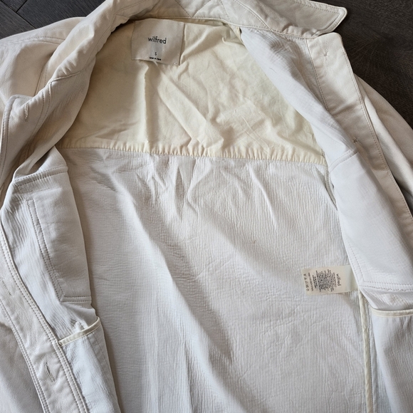 Wilfred The Ganna Shirt Jacket Size Small Cream Aritzia - Picture 3 of 10